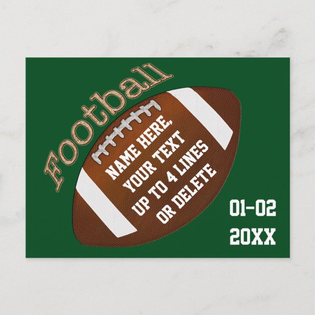 Postal De Invitación Fiesta de fútbol personalizado invita a cualquier  (Anverso)