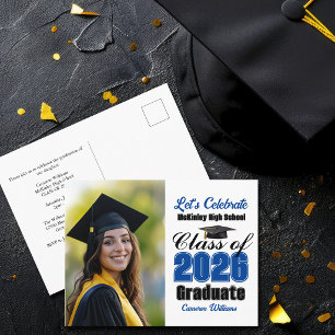 Postal De Invitación Fiesta de Graduación de la Clase Azul de 2026