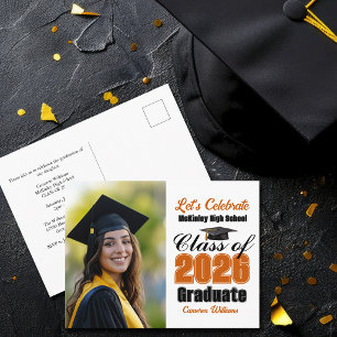 Postal De Invitación Fiesta de Graduación de la Clase de 2026 de Naranj