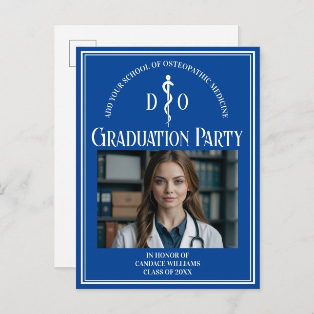 Postal De Invitación Fiesta de Graduación de la Escuela de Medicina Ost (Anverso / Reverso)
