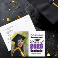 Fiesta de graduación de la foto de la clase morada