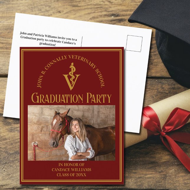 Postal De Invitación Fiesta de graduación fotográfica de la Escuela Vet (Subido por el creador)