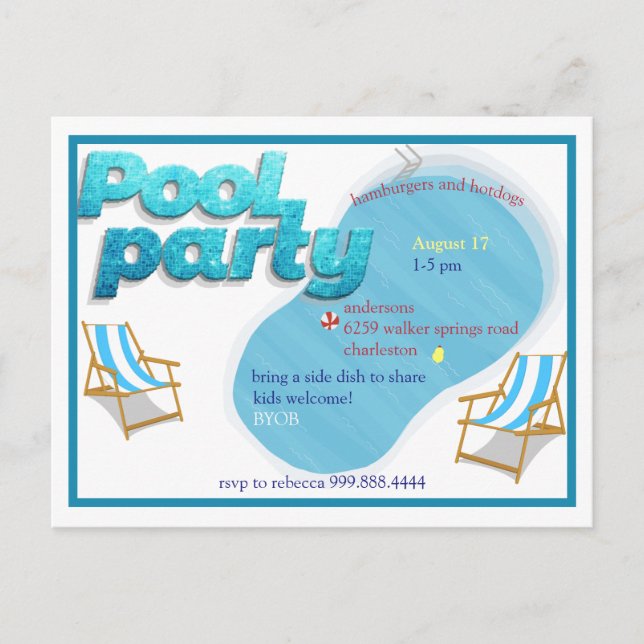 Postal De Invitación Fiesta de grupo (Anverso)