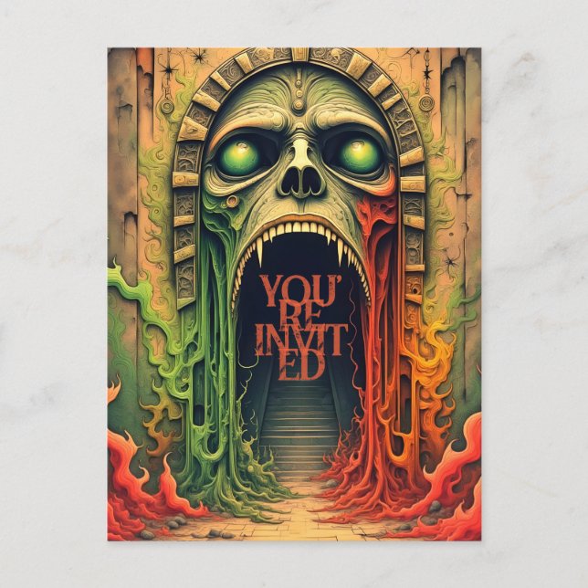 Postal De Invitación Fiesta de Halloween (Anverso)