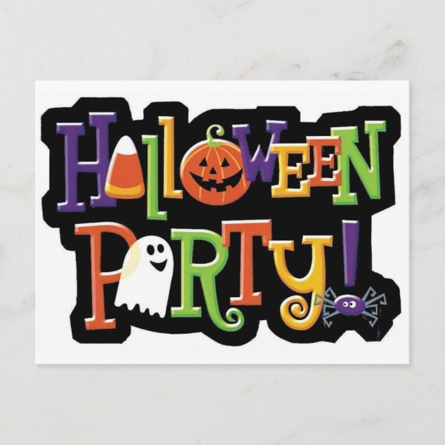 Postal De Invitación Fiesta de Halloween (Anverso)