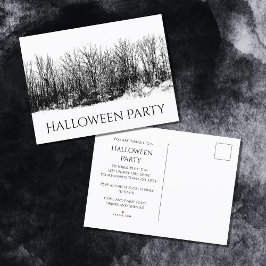 Postal De Invitación Fiesta de Halloween blanco negro gótico
