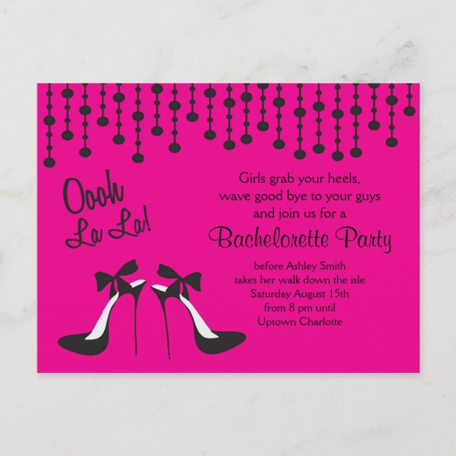 Postal De Invitación fiesta de ideas de una fiesta de soltería / Chica  (Anverso)