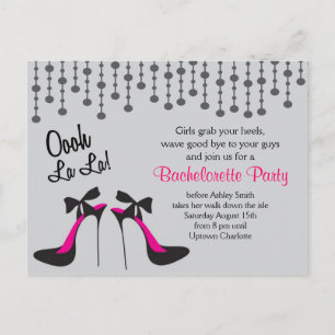 Postal De Invitación fiesta de ideas de una fiesta de soltería / Chica