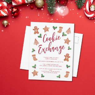 Postal De Invitación Fiesta de Intercambio de Galletas de Navidad