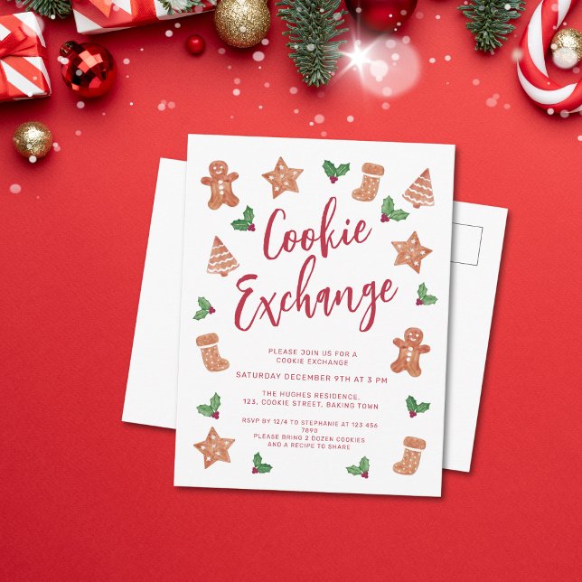 Postal De Invitación Fiesta de Intercambio de Galletas de Navidad  (Subido por el creador)