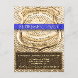 Postal De Invitación Fiesta de Jubilación de Oficial de Policía