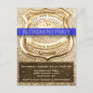 Postal De Invitación Fiesta de Jubilación de Oficial de Policía
