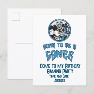 Postal De Invitación Fiesta de juegos de cumpleaños personalizado