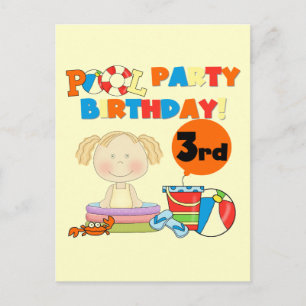Postal De Invitación Fiesta de la piscina camisetas de cumpleaños y reg