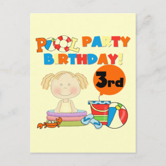 Postal De Invitación Fiesta de la piscina camisetas de cumpleaños y reg