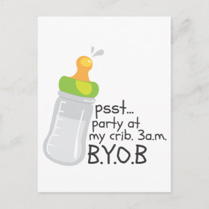 Postal De Invitación Fiesta de la PSST en My Crib. 3 am. BYOB