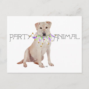Postal De Invitación Fiesta de Labrador Retriever Amarillo
