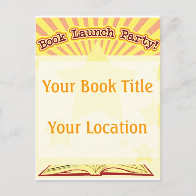 Postal De Invitación Fiesta de lanzamiento de libros (Anverso)
