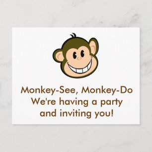 Postal De Invitación Fiesta de mono