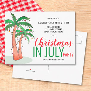 Postal De Invitación Fiesta de Navidad en Julio de Verano