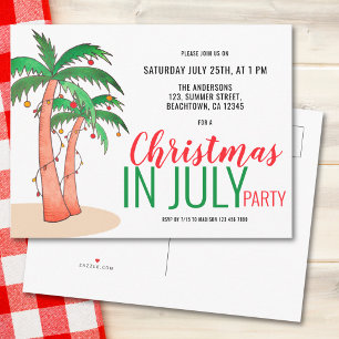Postal De Invitación Fiesta de Navidad en Julio de Verano