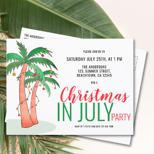 Postal De Invitación Fiesta de Navidad en Julio de Verano