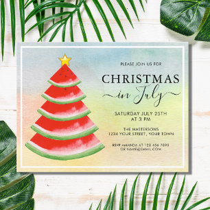 Postal De Invitación Fiesta de Navidad en Julio Sandía