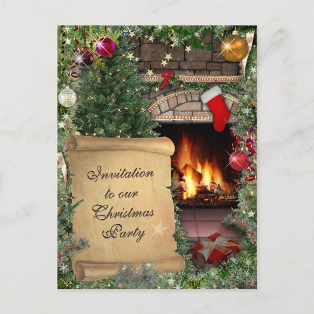 Postal De Invitación Fiesta de navidades (Anverso)