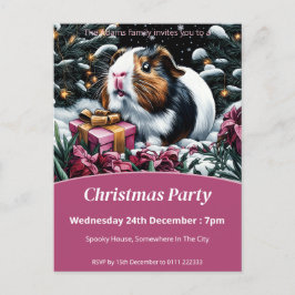 Postal De Invitación Fiesta de Navidades de cerdo de Guinea