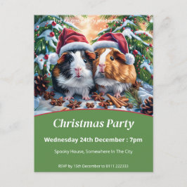 Postal De Invitación Fiesta de Navidades de cerdos de Santa Guinea