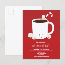 Postal De Invitación Fiesta de Navidades de chocolate caliente