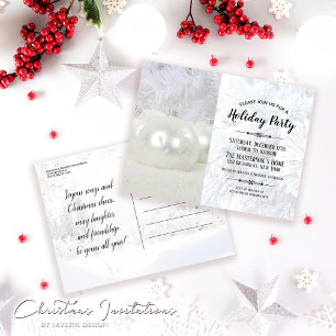 Postal De Invitación Fiesta de Navidades de White Winter Wonderland