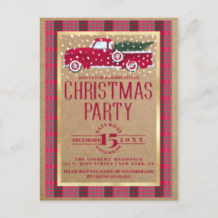 Postal De Invitación Fiesta de Navidades del grupo Rústico Red Truck Fl