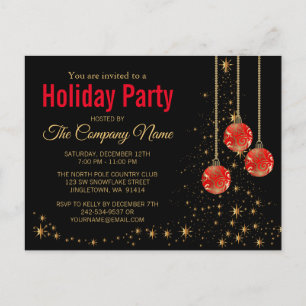 Postal De Invitación Fiesta de Navidades elegantes