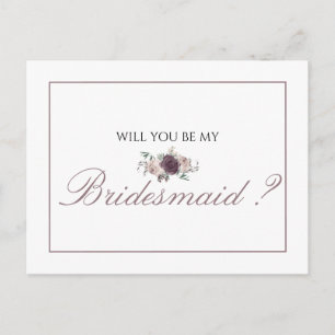 Postal De Invitación Fiesta de Novias Florales Rosadas Serás Mi Novia