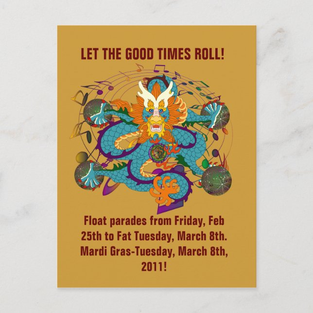 Postal De Invitación Fiesta de Nueva Orleans (Anverso)