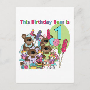 Postal De Invitación Fiesta de Oso de Teddy camisetas de cumpleaños y r