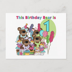 Postal De Invitación Fiesta de Oso de Teddy camisetas de cumpleaños y r