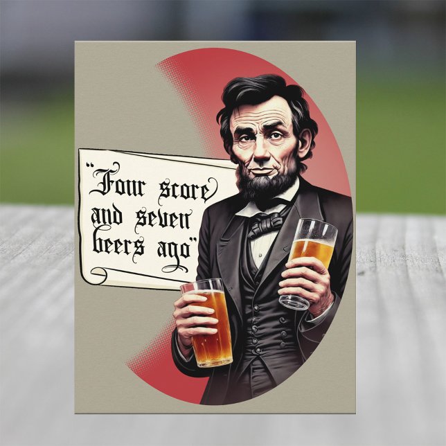 Postal De Invitación Fiesta de Parrillada de Abraham Lincoln Bebiendo C (Beer drinkin Lincoln)