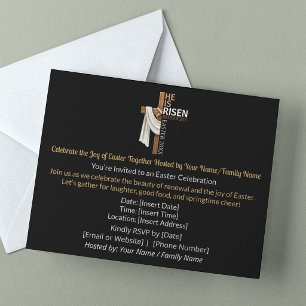 Postal De Invitación Fiesta de Pascua Personalizada Él ha Resucitado