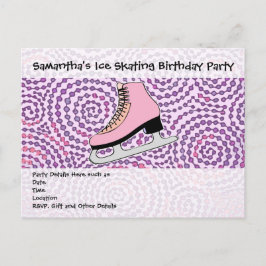 Postal De Invitación Fiesta de patinaje sobre hielo, patinaje sobre hie