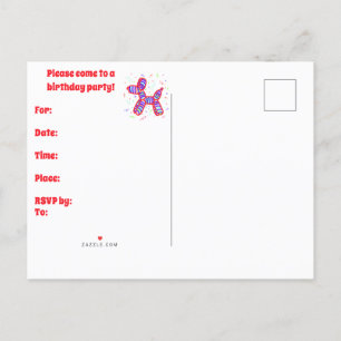 Postal De Invitación Fiesta de Perros de Globo