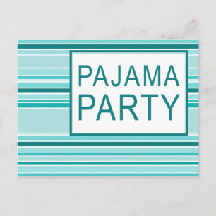 Postal De Invitación fiesta de pijama rayado