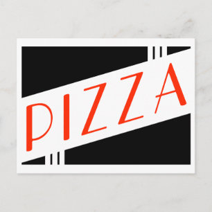 Postal De Invitación fiesta de pizza retro