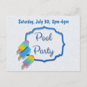Postal De Invitación Fiesta de Popsicle Pool