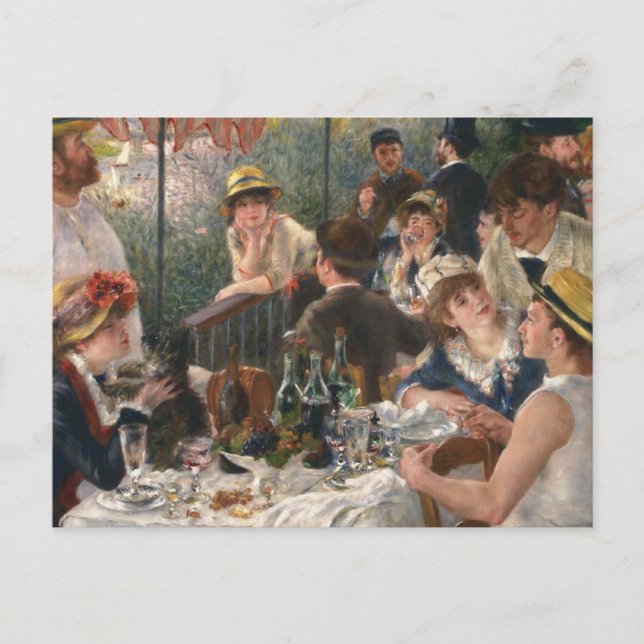 Postal De Invitación Fiesta de Renoir French Luncheon Boating (Anverso)