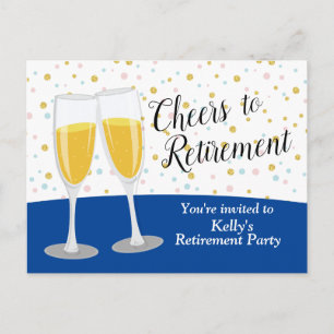 Postal De Invitación Fiesta de retiro de Champagne