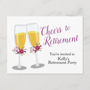 Postal De Invitación Fiesta de retiro de Champagne