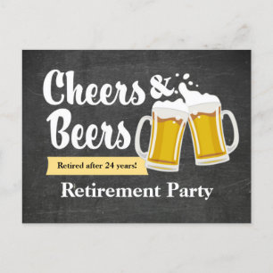 Postal De Invitación fiesta de retiro de vítores y cervezas