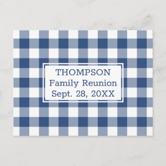 Postal De Invitación Fiesta de Reunión de la Familia Blue White BuffalC
